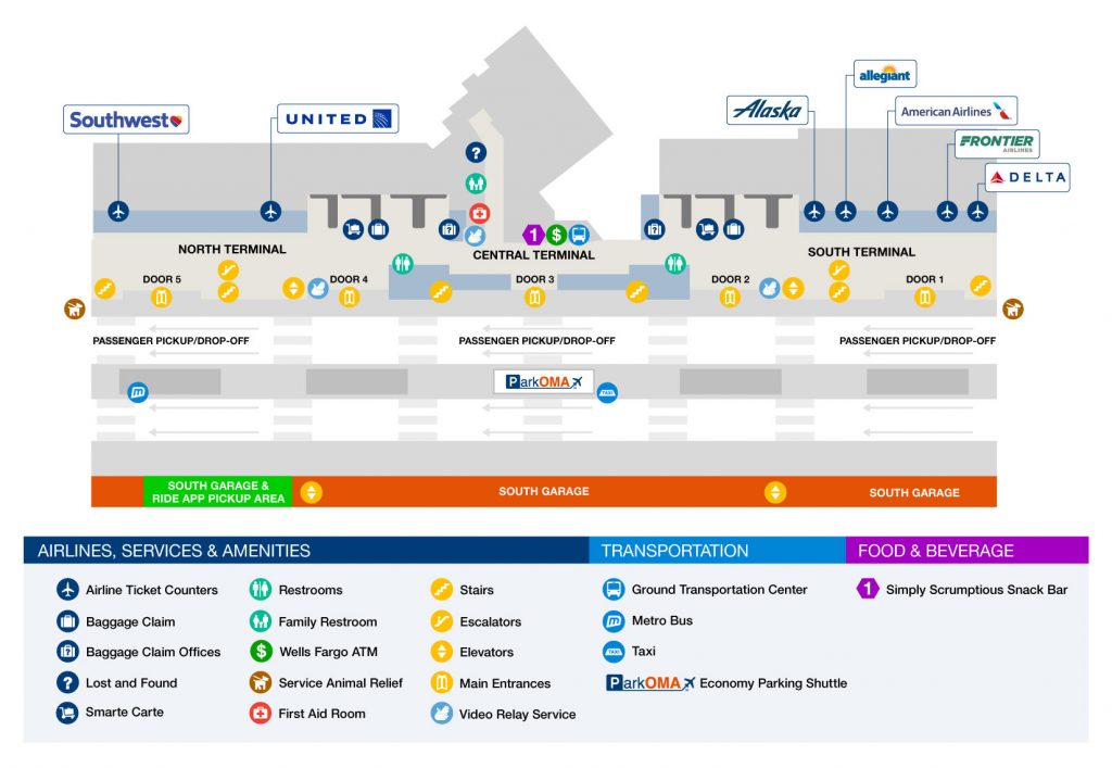 Lower Level Map | OMA Omaha Eppley Airfield