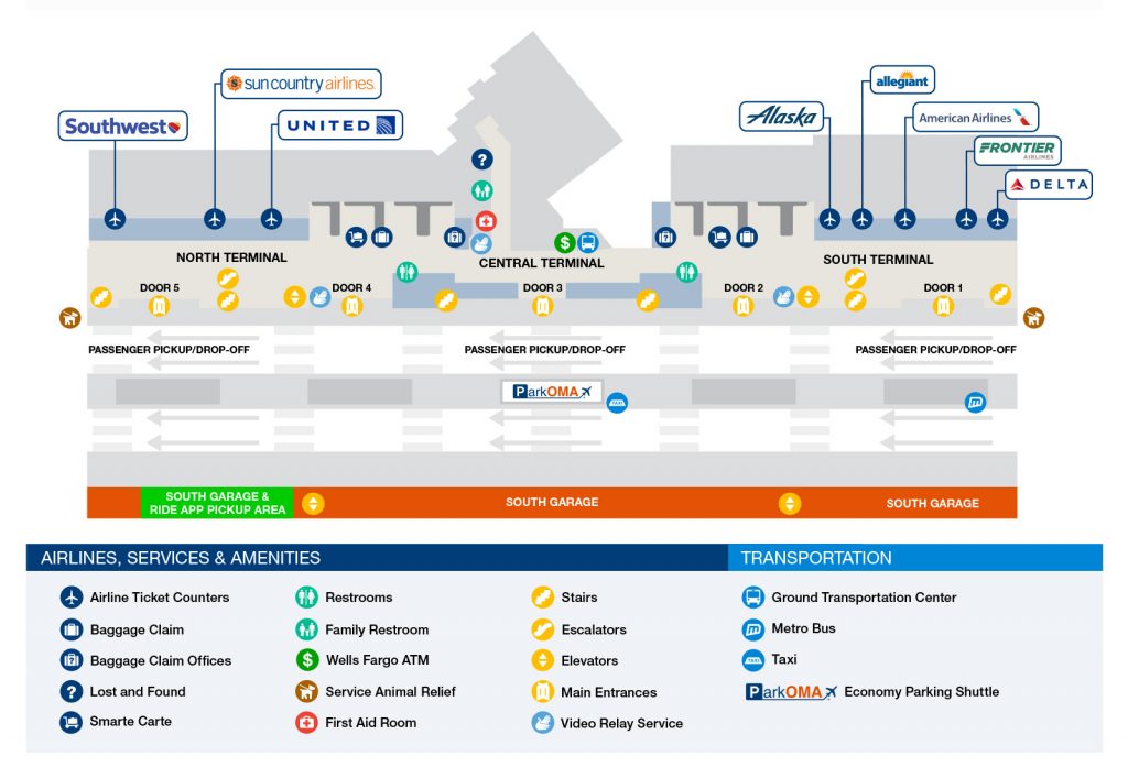 Lower Level Map | OMA Omaha Eppley Airfield